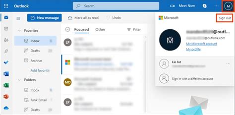logga ut fran outlook app