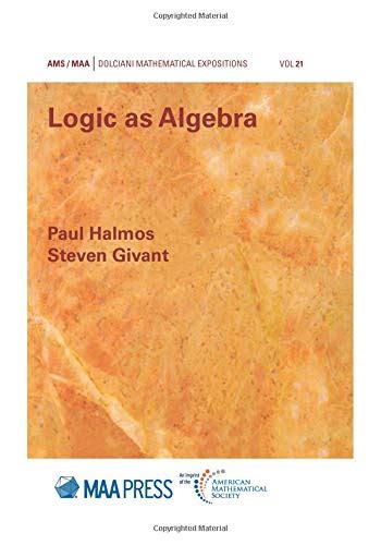 Read Logic As Algebra By Paul Halmos 