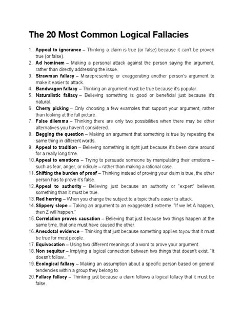 Logical Fallacies Pdf