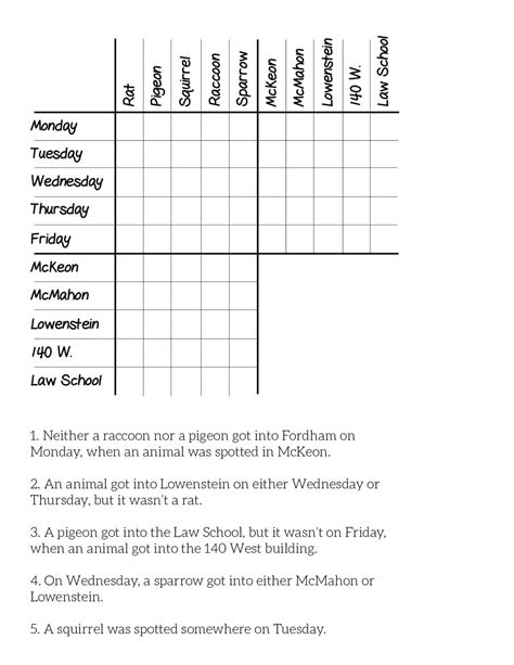 Logical Puzzles Solutions