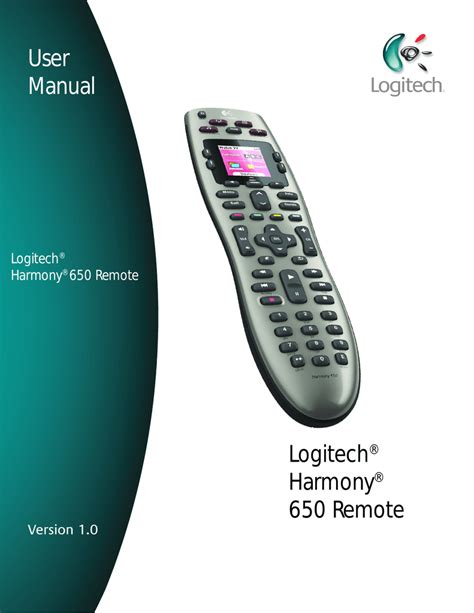 Read Logitech Harmony 650 User Guide 
