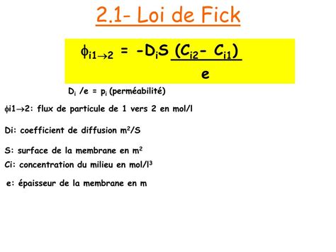 Loi De Fick