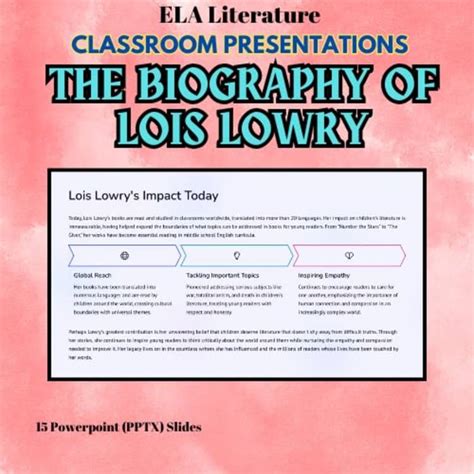 lois lowry biography powerpoint assignment