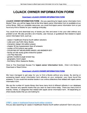 Download Lojack Owner Information Form 