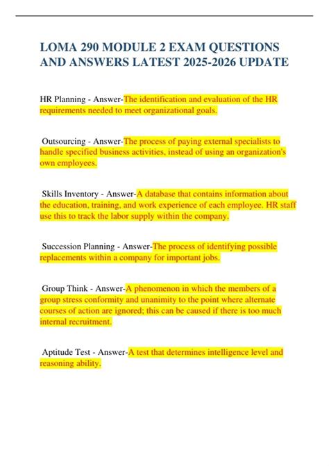 Loma 290 Study Material