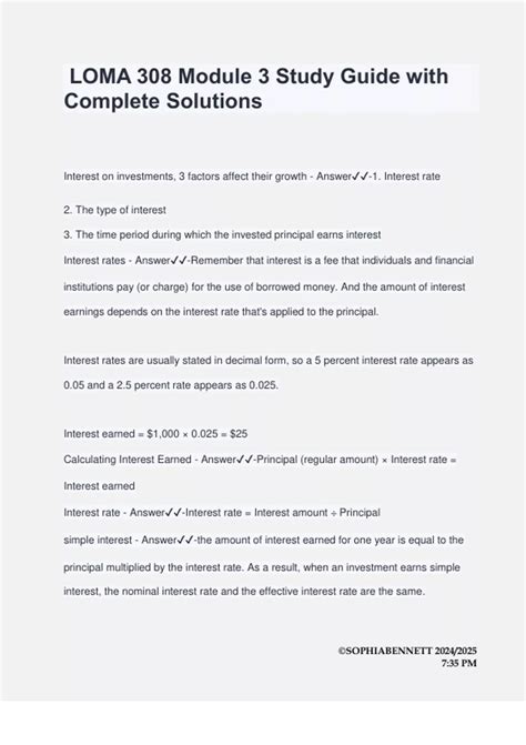 Loma 305 Study Guide