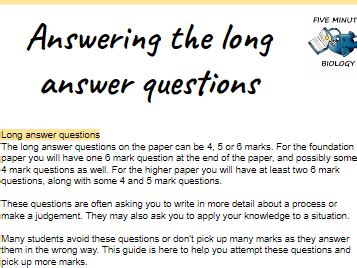 Long Answer Questions