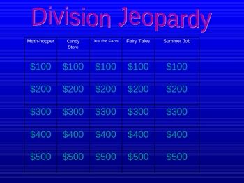 Long Division Jeopardy Factile Division Jeopardy 4th Grade - Division Jeopardy 4th Grade