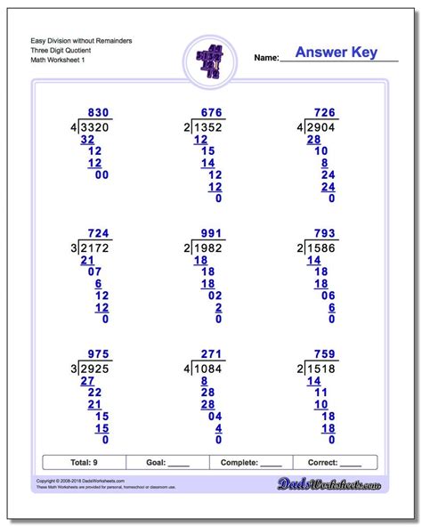 Long Division No Remainders 3 Digit By 2 Long Division Without Remainders Worksheet - Long Division Without Remainders Worksheet