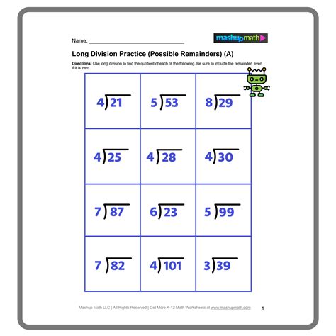 Long Division Questions