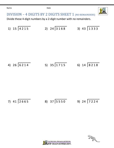 Long Division With Large Numbers Worksheets Long Division Worksheets Grade 5 - Long Division Worksheets Grade 5