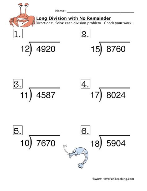 Long Division Without Remainders Worksheet   Long Division Worksheets With And Without Remainders - Long Division Without Remainders Worksheet