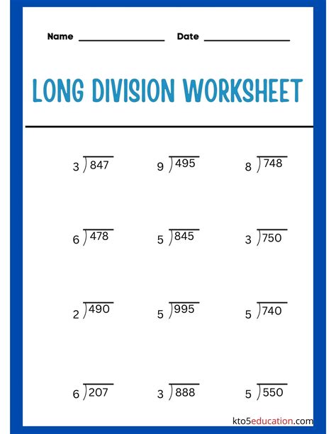 Long Division Worksheets For Grades 4 6 Homeschool Practice Long Division - Practice Long Division