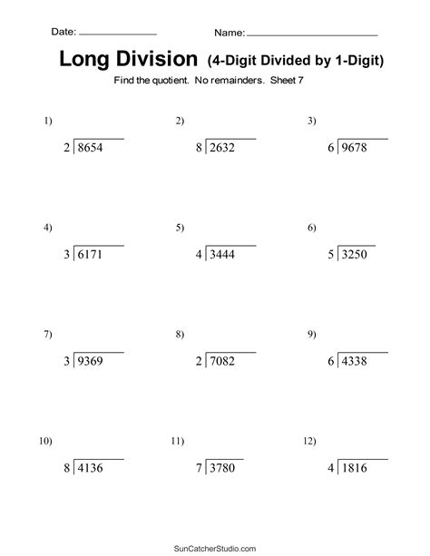 Long Division Worksheets Long Division Worksheets - Long Division Worksheets
