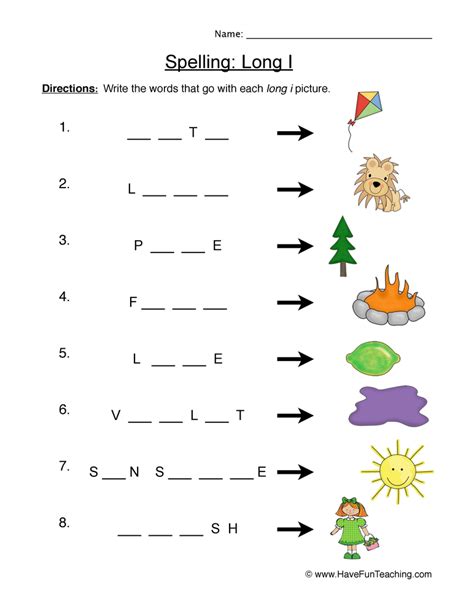 Long I Worksheets Long I Activities For First Grade - Long I Activities For First Grade