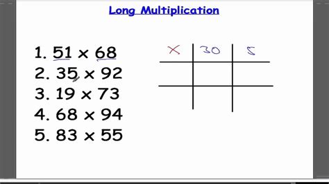 Long Multiplication Grid Method Mathscast Youtube Long Multiplication With Grid - Long Multiplication With Grid