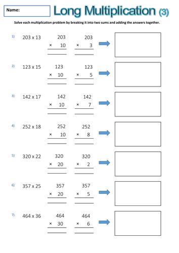 Long Multiplication Worksheet Primary Teaching Resources Twinkl Long Multiplication Worksheet - Long Multiplication Worksheet