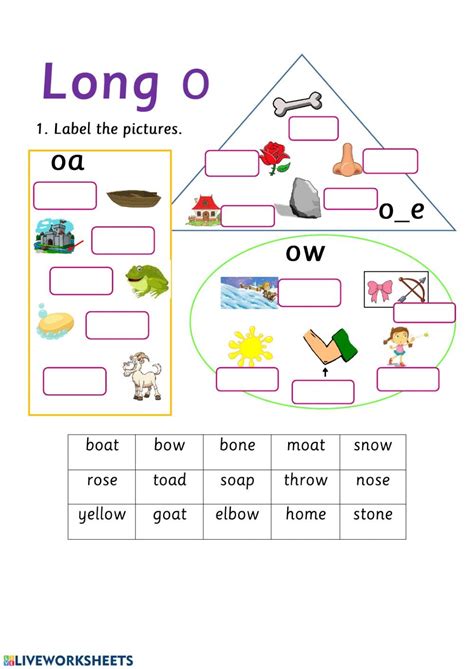 Long O Vowel Sound Worksheets Oa Sound Words With Pictures - Oa Sound Words With Pictures
