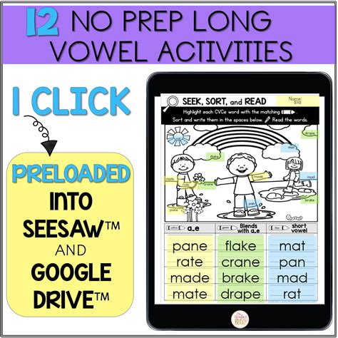 Long Vowel Phonics Printable Amp Digital Preloaded Long Vowel Word List First Grade - Long Vowel Word List First Grade