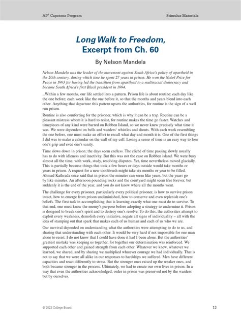 Long Walk To Freedom Study Questions Answers