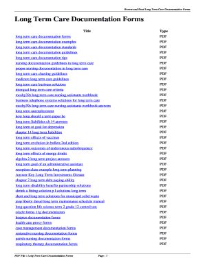 Download Long Term Care Documentation Examples 