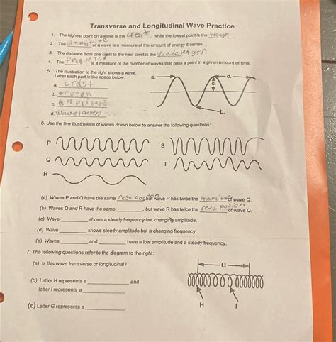 longitudinal waves answer key