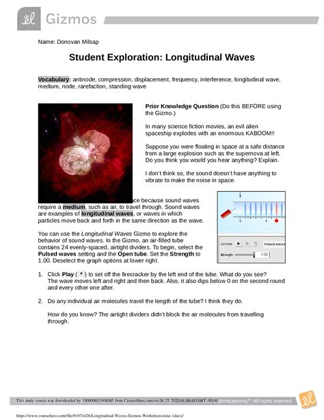 Read Online Longitudinal Waves Gizmo Answers 