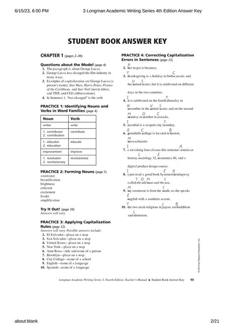 Longman Academic Writing Answer Key