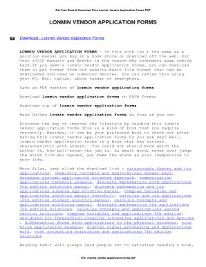 Download Lonmin Vendor Application Forms 