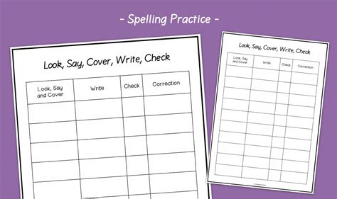 Look Cover Write Check Template To Print