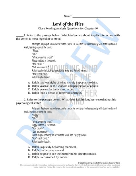 Lord Of Flies Chapter 10 Summary