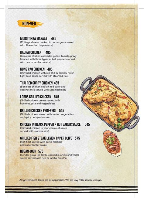 Lord Of The Drinks Menu