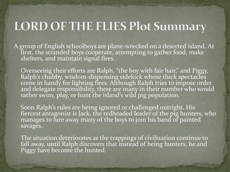 Lord Of The Flies Plot Summary
