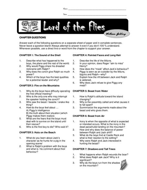 Read Lord Of The Flies Chapter 6 Questions And Answers 