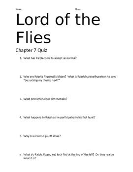 Read Lord Of The Flies Summary Quiz Chapter 7 