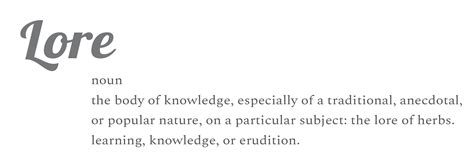 Lore Definition