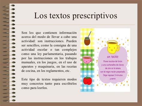 los textos prescriptivos instrucciones caracteristicas