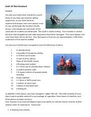 Lost At Sea Handout Student Copy Docx Lost Lost At Sea Individual Worksheet - Lost At Sea Individual Worksheet