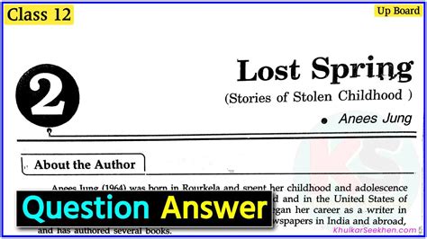 Lost Spring Class 12 Question Answers