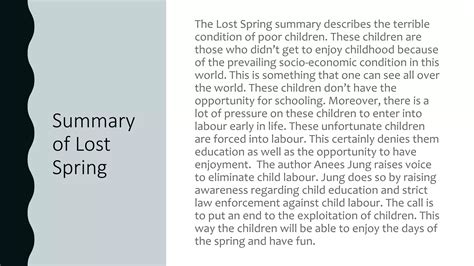 Lost Spring Summary Class 12