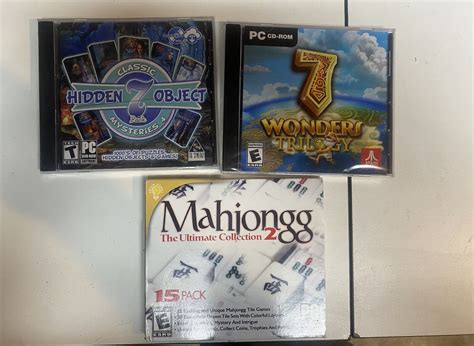 lot of 3 computer PC games NEW mahjongg 7 wonders hidden …