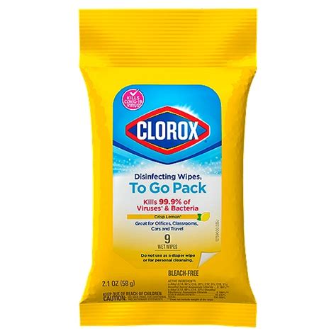 lot of 4 Clorox Wipes On The Go Packs, Crisp Lemon Travel Wipes…