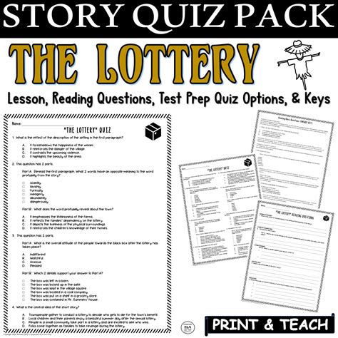 Full Download Lottery By Shirley Jackson Comprehension Questions Answers 
