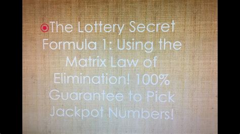 lotto secrets formula