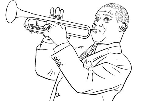 Louis Armstrong Free Jazz Artist Coloring Page Louis Armstrong Worksheet - Louis Armstrong Worksheet