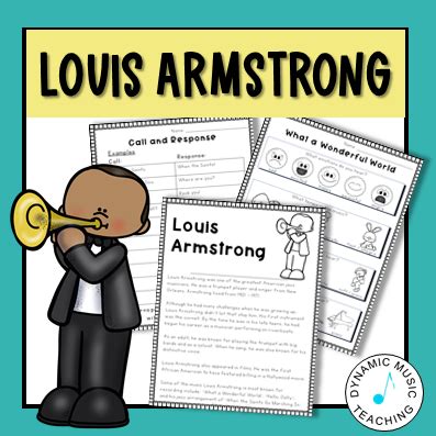Louis Armstrong Music Worksheets Dynamic Music Teaching Louis Armstrong Worksheet - Louis Armstrong Worksheet