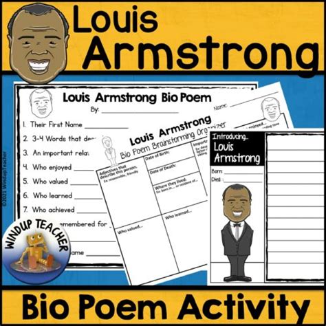 Louis Armstrong Poem Writing Activity Made By Teachers Louis Armstrong Worksheet - Louis Armstrong Worksheet