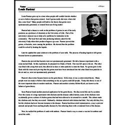 Louis Pasteur Reading Comprehension Worksheet Edhelper Louis Pasteur Worksheet - Louis Pasteur Worksheet