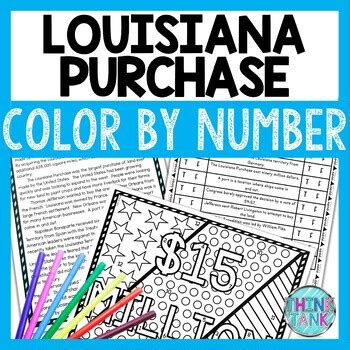 Louisiana Purchase Color By Number Reading Passage And Louisiana Purchase Coloring Page - Louisiana Purchase Coloring Page