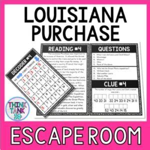 Louisiana Purchase Escape Room Activity Think Tank Teacher Louisiana Purchase Lesson Plan 5th Grade - Louisiana Purchase Lesson Plan 5th Grade